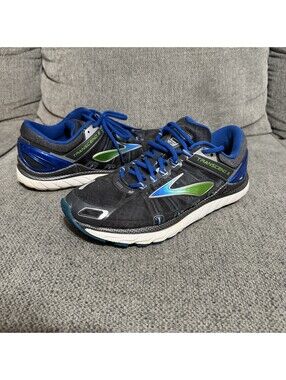 Brooks Transcend 2 Shoes Mens Size 9 Black Blue Running Sneakers Mesh Athletic